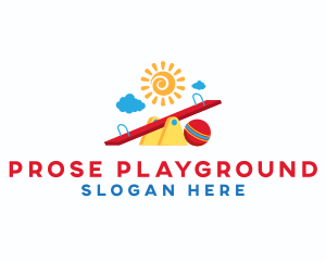 Children Seesaw Playground logo design