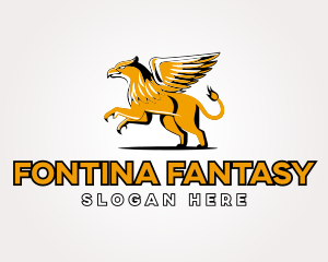 Mythological Lion Griffin logo design