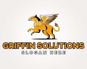 Mythological Lion Griffin logo design