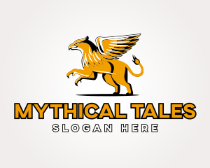 Mythological Lion Griffin logo design