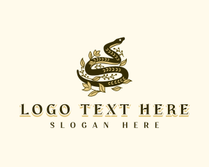 Elegant Floral Snake logo