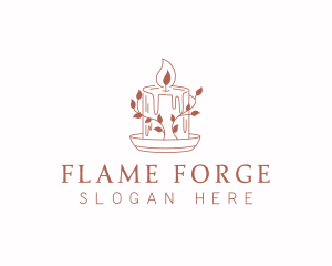 Candle Wax Leaves logo design