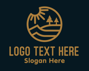 Gold Lakeside Outdoors logo design