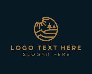 Gold Lakeside Outdoors logo design