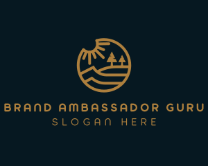 Gold Lakeside Outdoors logo design