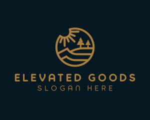 Gold Lakeside Outdoors logo design