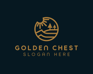 Gold Lakeside Outdoors logo design