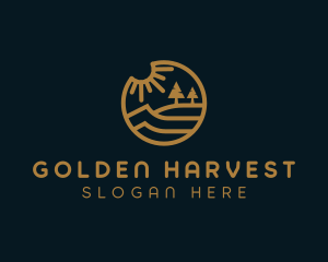 Gold Lakeside Outdoors logo design