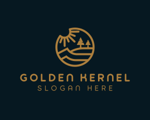 Gold Lakeside Outdoors logo design