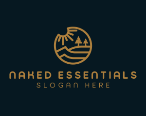 Gold Lakeside Outdoors logo design