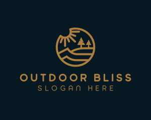 Gold Lakeside Outdoors logo design