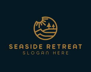 Gold Lakeside Outdoors logo design