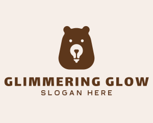 Bear Light Bulb  logo design