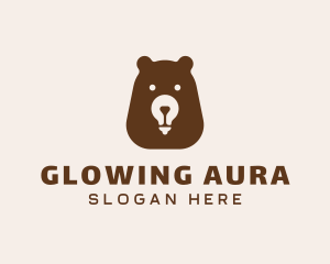 Bear Light Bulb  logo design