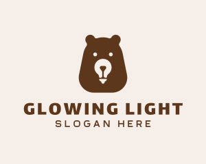 Bear Light Bulb  logo design