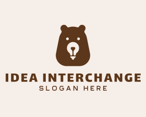 Bear Light Bulb  logo design