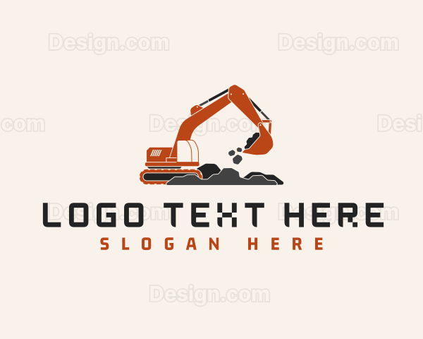 Excavator Dig Machinery Logo