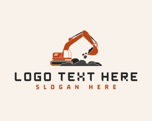 Excavator Dig Machinery Logo