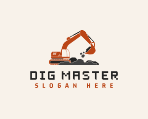 Excavator Dig Machinery logo design