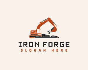 Excavator Dig Machinery logo design