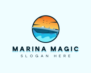 Speedboat Sea Travel logo design