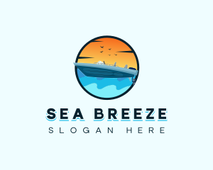 Speedboat Sea Travel logo design