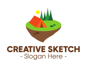 Sun Camping Tent logo design