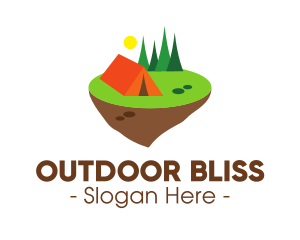 Sun Camping Tent logo design