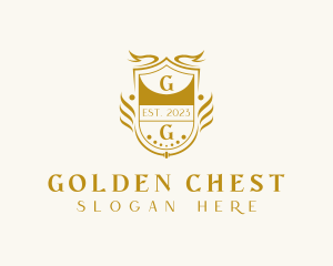 Golden Royalty Shield logo design