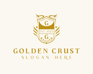 Golden Royalty Shield logo design