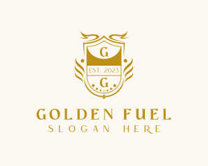 Golden Royalty Shield logo design