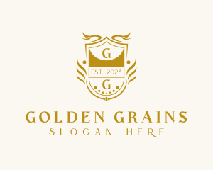 Golden Royalty Shield logo design