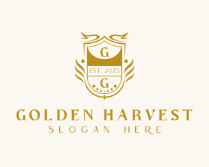 Golden Royalty Shield logo design