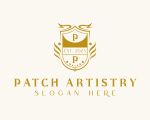 Golden Royalty Shield logo design