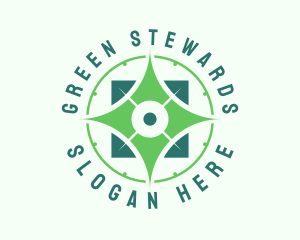 Green Compass Navigator logo design