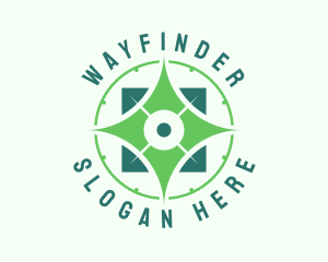 Green Compass Navigator logo design