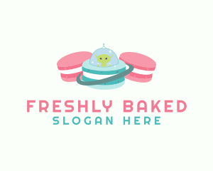 Alien Macaron Pastry logo design