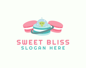 Alien Macaron Pastry logo design