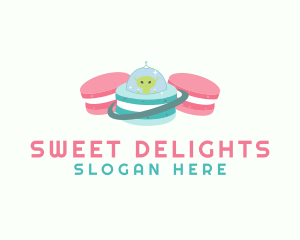 Alien Macaron Pastry logo design