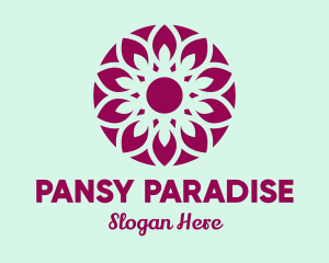 Organic Purple Flower logo design