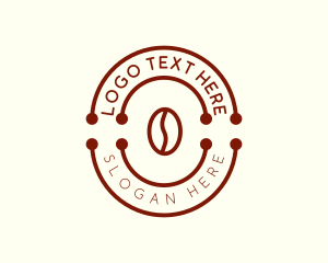 Minimalist Coffee Bean Cafe Logo