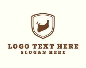 Hipster Beard Shield Logo