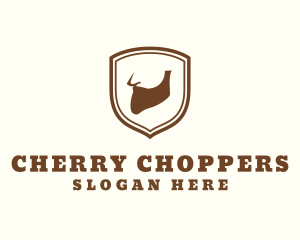 Hipster Beard Shield logo design