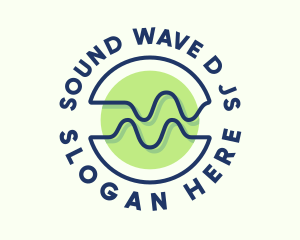 Abstract Wave Flow Badge logo design