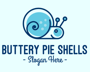 Cute Blue Snail logo design