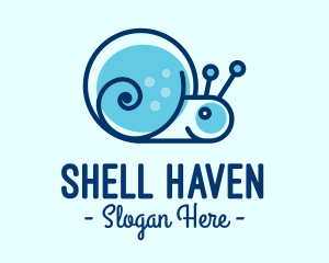 Cute Blue Snail logo