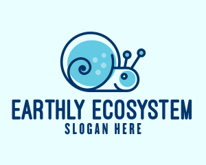 Cute Blue Snail logo