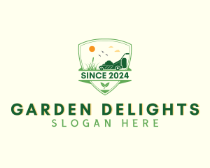 Lawn Mower Grass Garden logo design