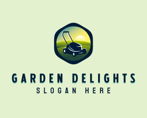 Lawn Mower Gardener logo design