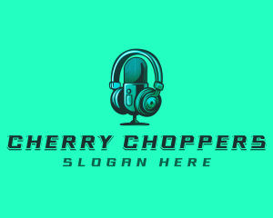 Headphone Microphone Recording logo design